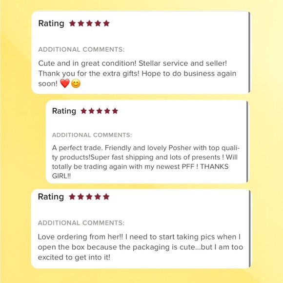📦 + 💖 + free gifts w every order = 5 star rating Posh Ambassador! - Picture 4 of 5